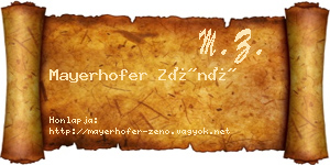 Mayerhofer Zénó névjegykártya